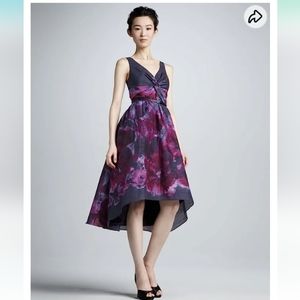 LELA ROSE BY NEIMAN MARCUS, PURPLE AND GRAY ,SILK BLEND, SIZE 14